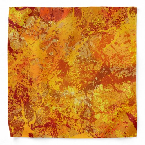 Alloy Orange and Amber Paint Splatter Abstract Bandana