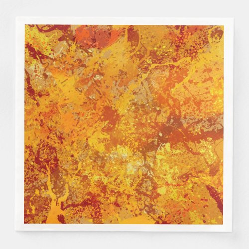 Alloy Orange and Amber Paint Splatter Abstract Paper Dinner Napkins
