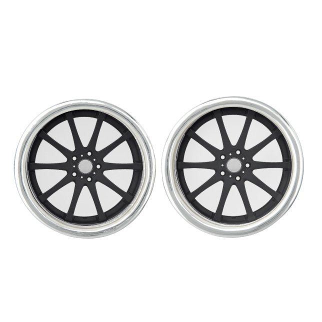 "Alloy Wheel" design jewelry set Cufflinks (Front)