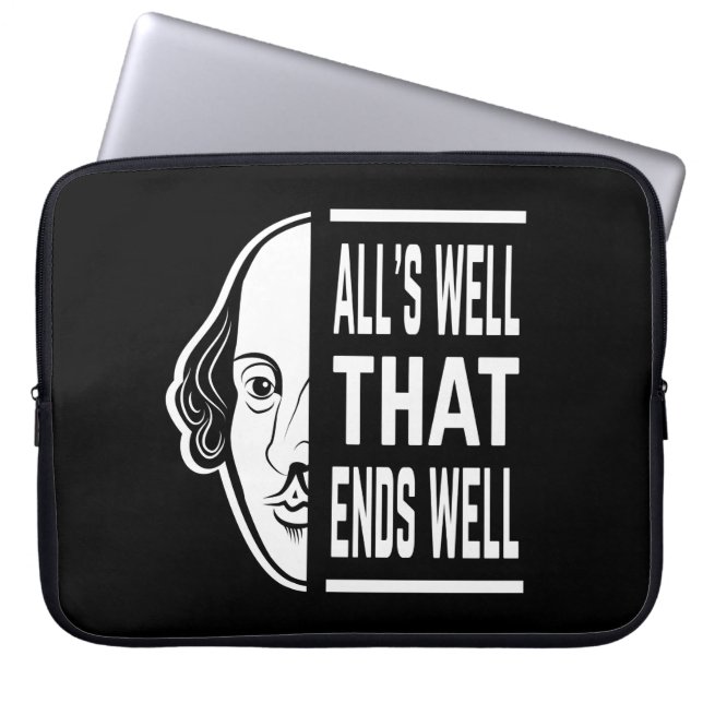 All's Well That Ends Well Shakespeare Quote Laptop Sleeve (Front)