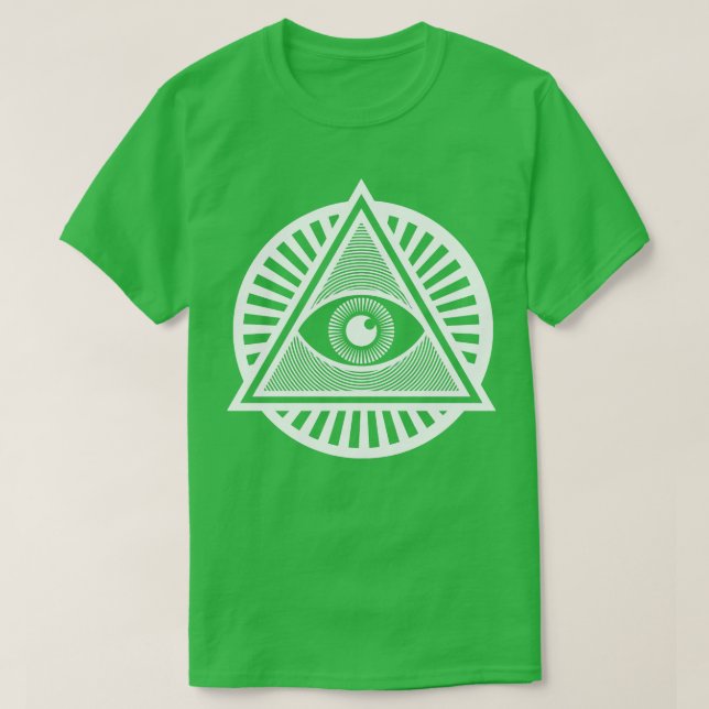 AllSeeing Illuminati EyeWhite Version T-Shirt (Design Front)