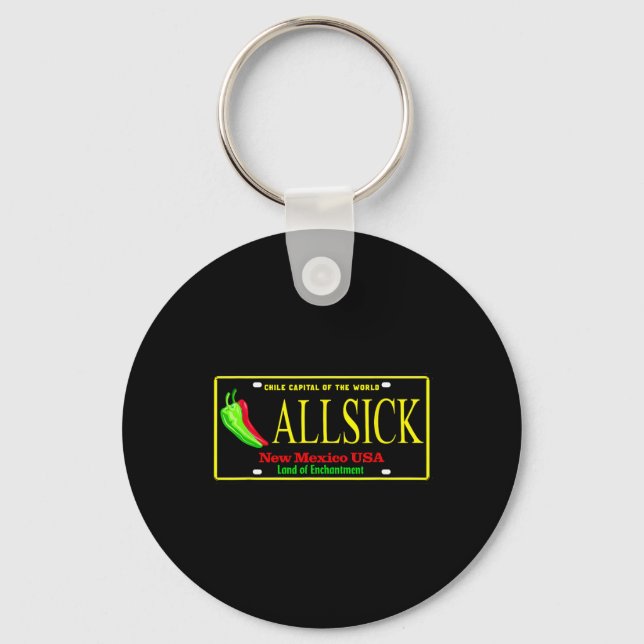 Allsick New Mexico Black And Yelllow  Keychain (Front)