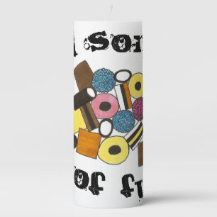 Allsorts of Fun Licorice All Sorts Birthday Party Pillar Candle