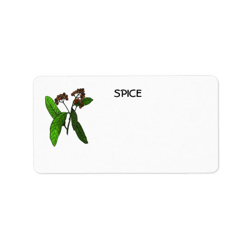 Allspice Design Spice Herb Jar Rectangular Label Label