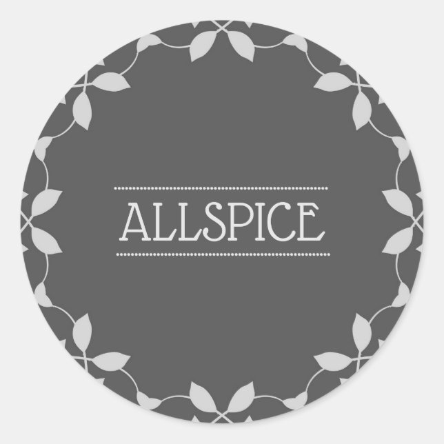 Allspice Spice Jar Label (Front)