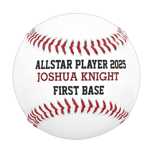 ALLSTAR Baseball Personalized Baseball Game Ball (Front)