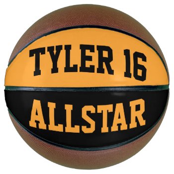 Allstar Black And Gold Basketball by BostonRookie at Zazzle