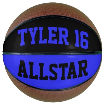 Allstar Blue And Black Basketball by BostonRookie at Zazzle