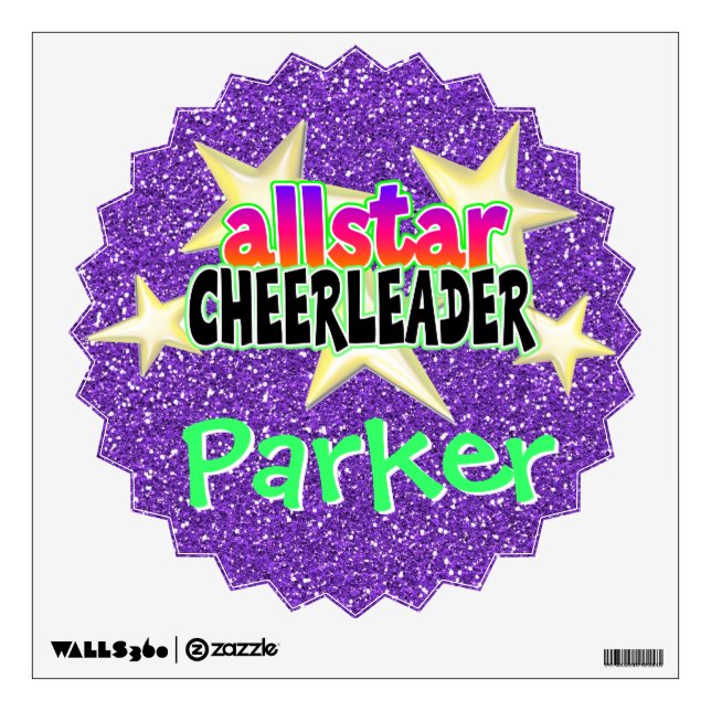 Allstar Cheerleader Personalized Vinyl Wall Art Sticker (Front)