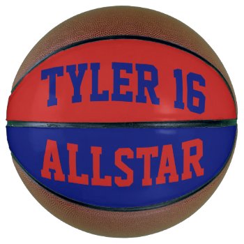 Allstar Crimson And Blue Basketball by BostonRookie at Zazzle