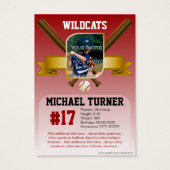 ALLSTAR Dark Red Custom Baseball Card (Back)