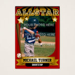 Allstar Dark Red Custom Baseball Card at Zazzle