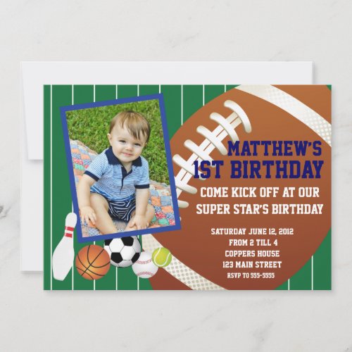 Allstar Football Birthday Invitation