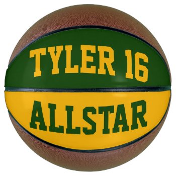 Allstar Green And Gold Basketball by BostonRookie at Zazzle