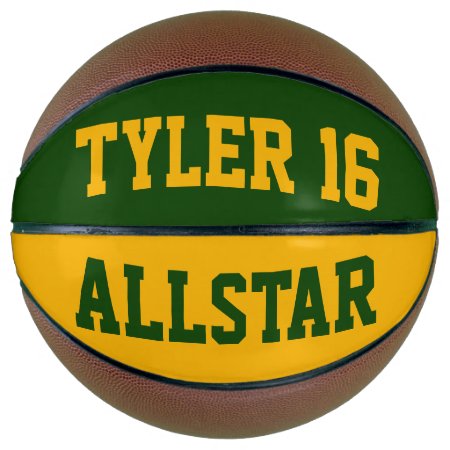 Allstar Green And Gold Basketball