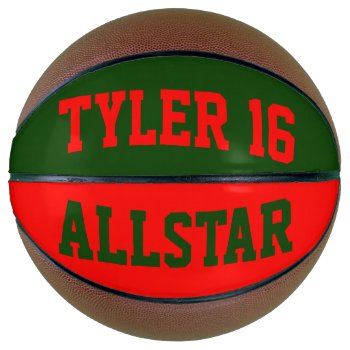 Allstar Green And Red Basketball by BostonRookie at Zazzle