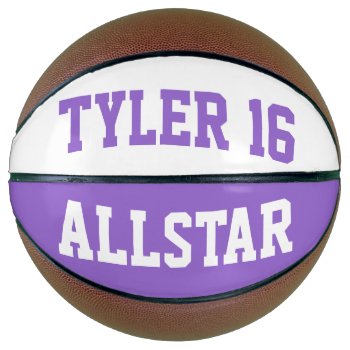 Allstar Light Purple And White Basketball by BostonRookie at Zazzle
