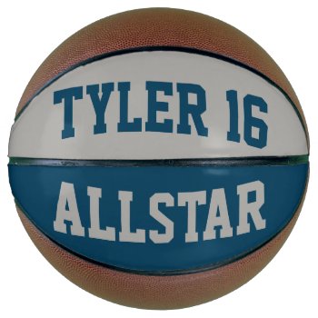 Allstar Teal And Gray Basketball by BostonRookie at Zazzle