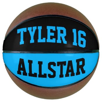 Allstar Turquoise And Black Basketball by BostonRookie at Zazzle