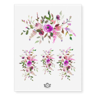 Allure, watercolour flowers, temporary tattoos