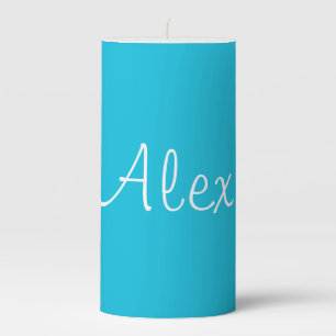 Alluring Aqua Pillar Candle