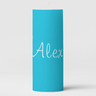 Alluring Aqua Pillar Candle
