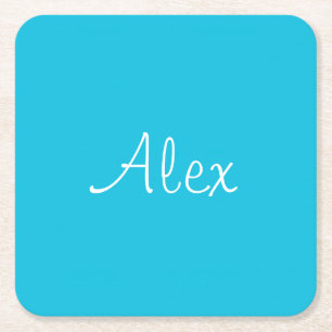 Alluring Aqua Square Paper Coaster