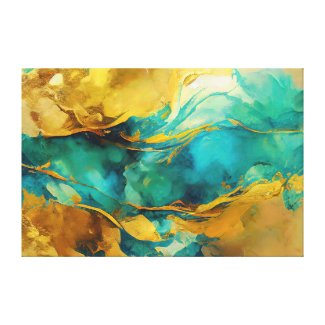 Alluring Blues and Golds Abstract 
