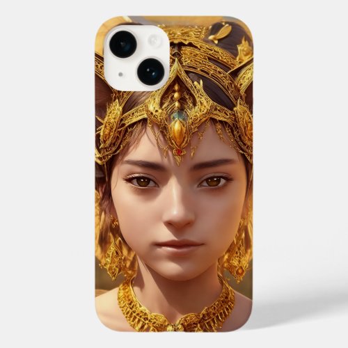 Alluring catgirl with delicate gold jewelry Case_Mate iPhone 14 case