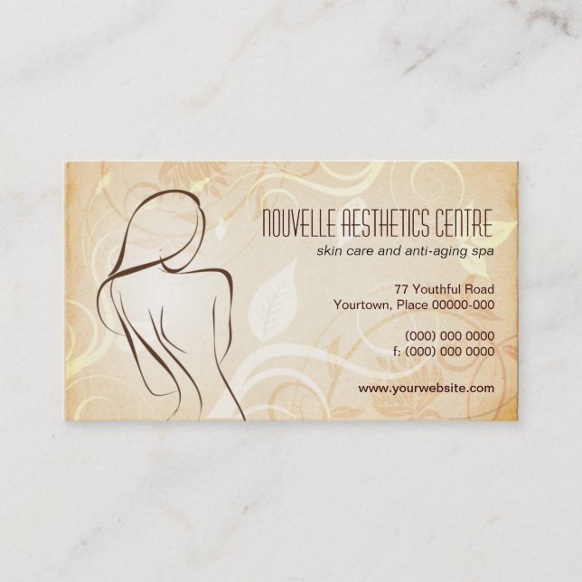 Alluring Curves Spa Appointment Business Card (Front)
