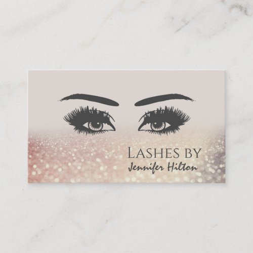 Alluring glittery lashes makeup eyes business card