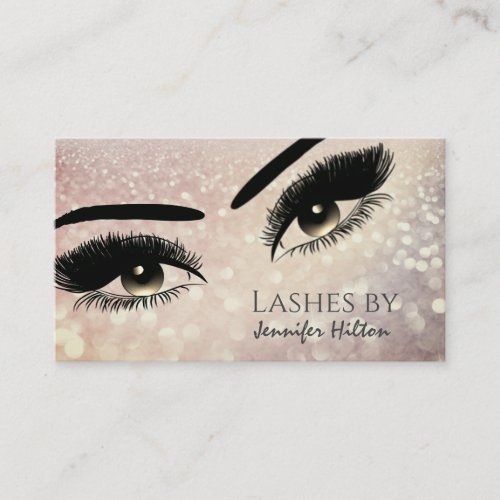 Alluring glittery lashes makeup eyes business card