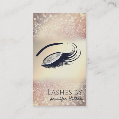 Alluring gold glittery diamond lashes makeup eyes business card