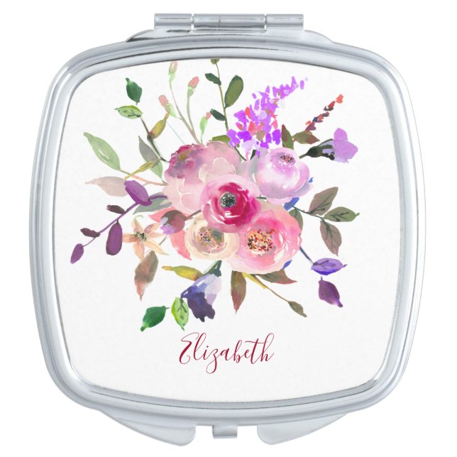 Alluring Love Boho Bridal Wedding Gift Favor Compact Mirror (Front)