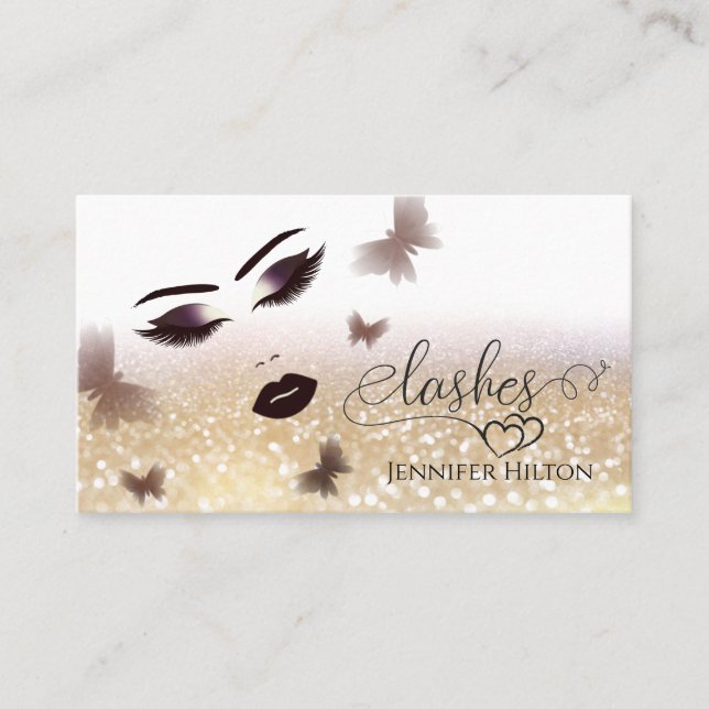 Alluring modern attractive sensual girl face business card (Front)