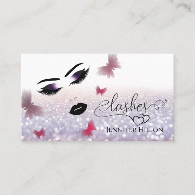 Alluring modern attractive sensual girl face business card (Front)