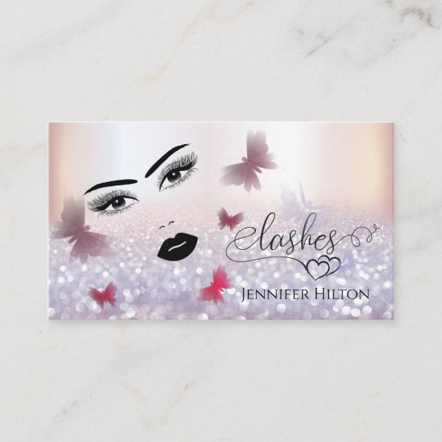 Alluring modern attractive sensual girl face business card (Front)
