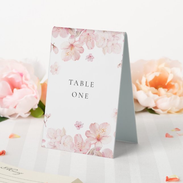 Alluring Pink Cherry Blossom Flowers Table Tent (In SItu (Wedding))