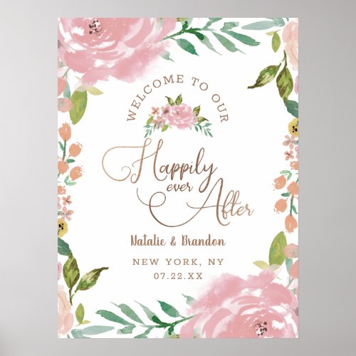 Alluring Rose Happily Ever After Reception Sign