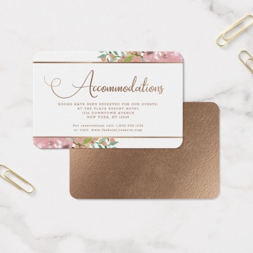 Alluring Rose Vintage Accommodations Insert Card