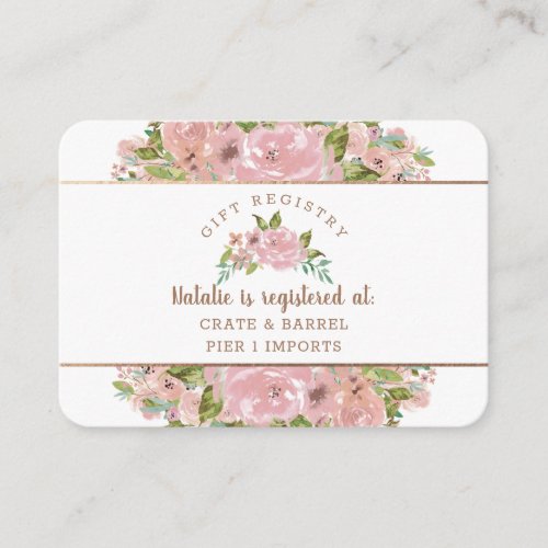 Alluring Rose Vintage Bridal Shower Gift Registry Enclosure Card