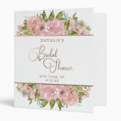 Alluring Rose Vintage Bridal Shower Recipe Card 3 Ring Binder (Front/Inside)