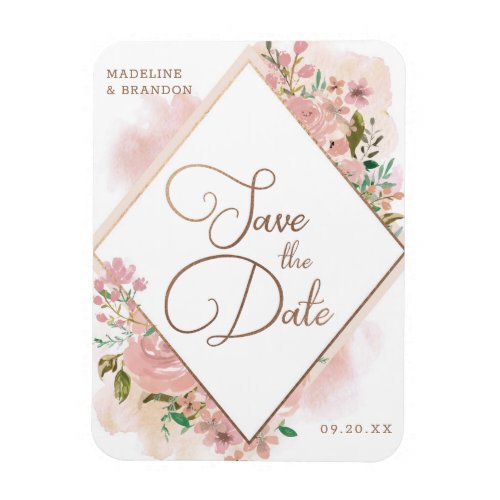 Alluring Rose Vintage Dusty Pink Save the Date Magnet