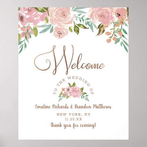 Alluring Rose Vintage Dusty Pink Welcome Sign
