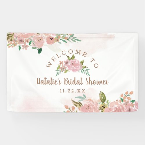 Alluring Rose Vintage Floral Bridal Shower Welcome Banner