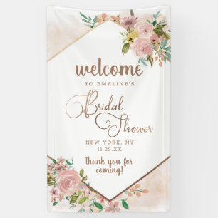 Alluring Rose Vintage Floral Bridal Shower Welcome Banner