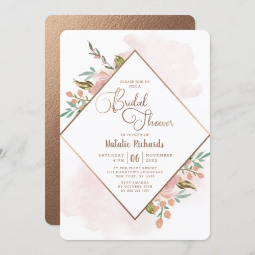 Alluring Rose Vintage Floral Wedding Bridal Shower Invitation