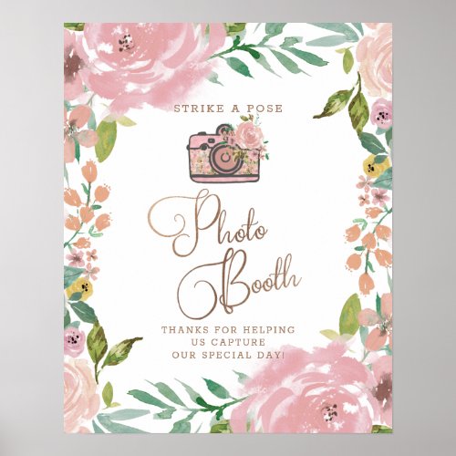 Alluring Rose Vintage Photo Booth Wedding Sign