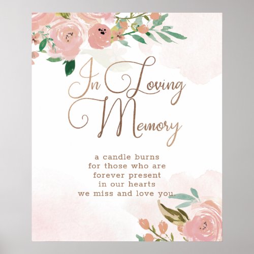 Alluring Rose Vintage Pink In Loving Memory Sign