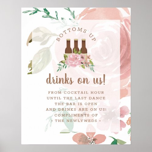 Alluring Rose Vintage Pink Open Bar Table Sign